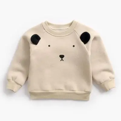 Коллекция года, осенне-зимняя детская одежда хлопковый бархатный свитер Топы с длинными рукавами и рисунком животных для мальчиков и девочек, толстовка - Цвет: Черный
