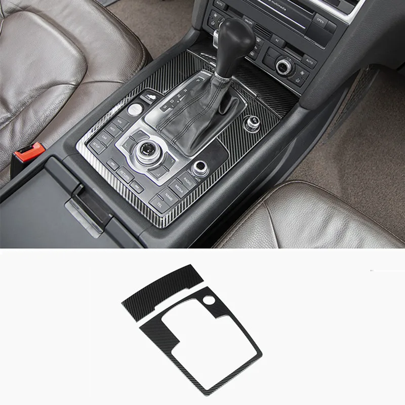 Автомобильная консоль переключения передач держатель стакана воды декоративная крышка шестерни Мультимедийная панель наклейка Накладка для Audi Q7 интерьер авто аксессуары