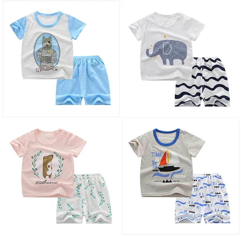 Baby Summer Clothing Set Cotton Shorts Two-Piece Fashion Printing Cartoon Pattern Children Summer Suit Cotton Casual Kids Cloth Baby Summer Clothing Set Cotton Shorts Two-Piece Fashion Printing Cartoon Pattern Children Summer Suit Cotton Casual Kids Cloth