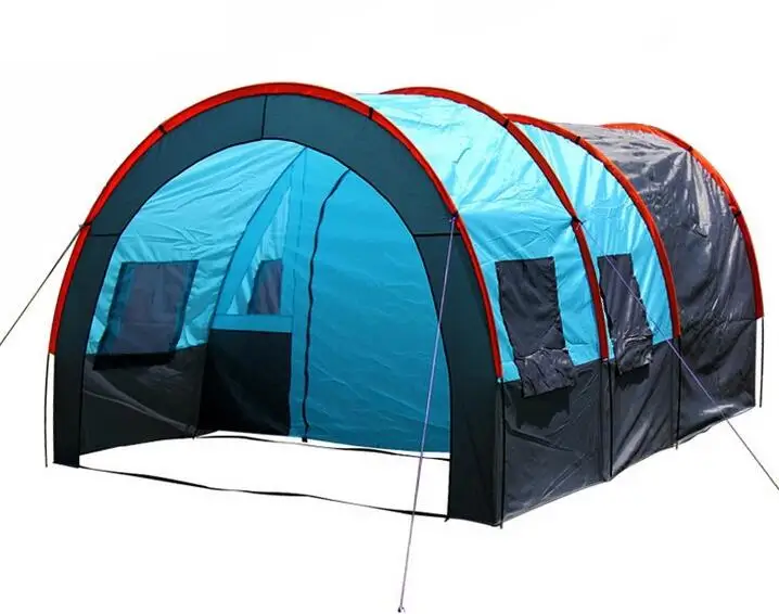 5-10 person big doule layer tunnel tent outdoor camping family party hiking fishing tourist tent house