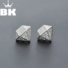 Хип-хоп полный льдом cz Имитация Diamonds Серьги Серебряные Цвет нерегулярные Медь серьги высокое качество Для женщин Интимные аксессуары