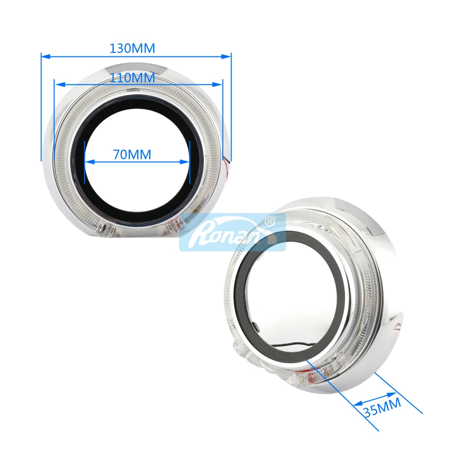 Ронан светодиодный halo оптических Ангел eyes кожухи для Koito Q5 Hella Bi xenon объектив проектора WST автомобиля Защита фар автомобильный чехол