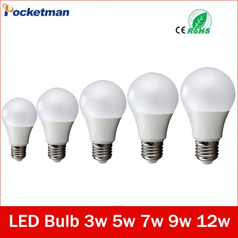 Led Bulbs 220v E27 LED Lamp E27 3W 5W 7W 9W 12W 220V Cold White/Warm ...