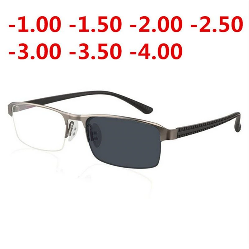

Sun Photochromic Finished Myopia Eyeglasses For Men Outdoor Shade Men Myopia Glasses Anti-UV Short-sighted Eyewear 0 To -4.0