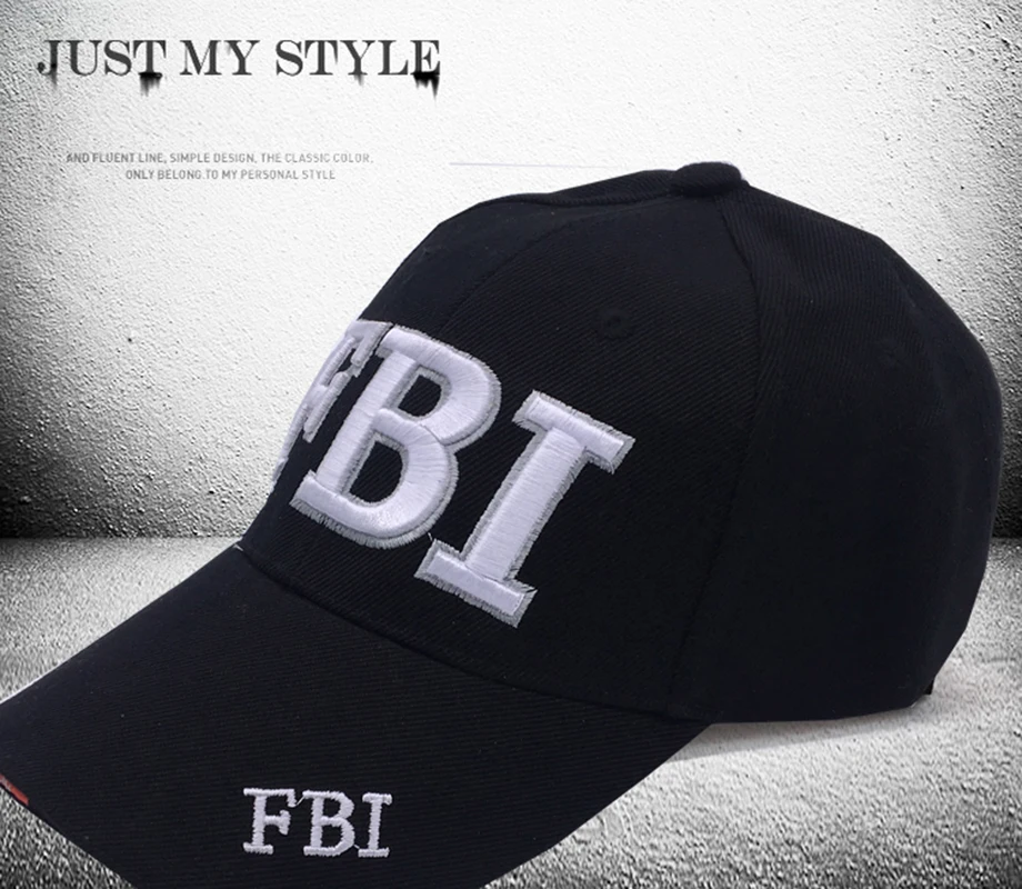 

2017 FBI Caps Ourdoor 5 Panel Golf cap Brand Snapback Hat Bone FBI Snapback For Men High Quality Tactical Cap Size 56-59cm