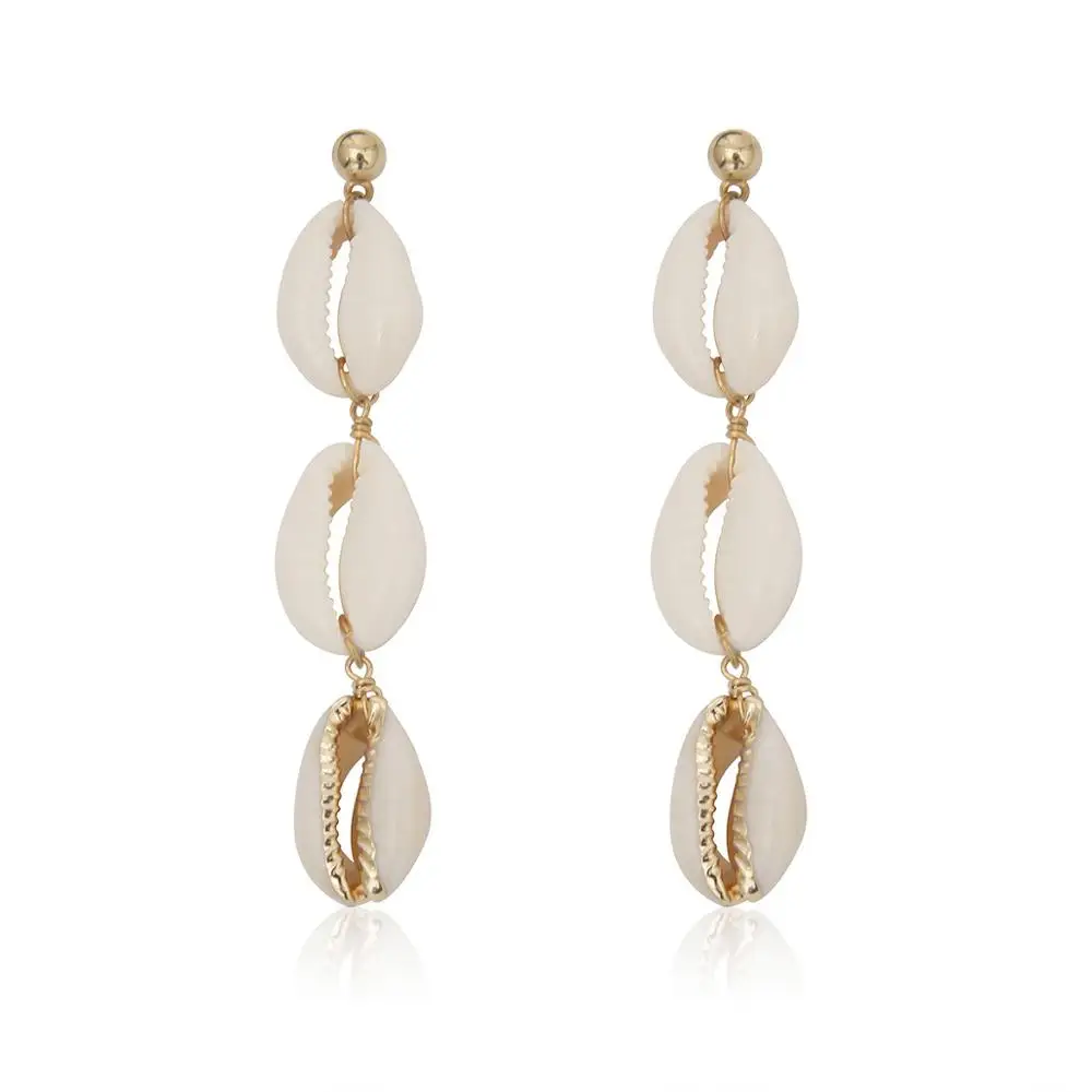 earrings Za, пляжные длинные висячие серьги в виде ракушки для женщин, модные ювелирные изделия, серьги для свадебной вечеринки, Oorbellen, подарки, Brincos - Окраска металла: earrings