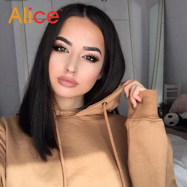Cheap U Part Bob Wigs Virgin Hair Black Bob Wig Cut Lace 