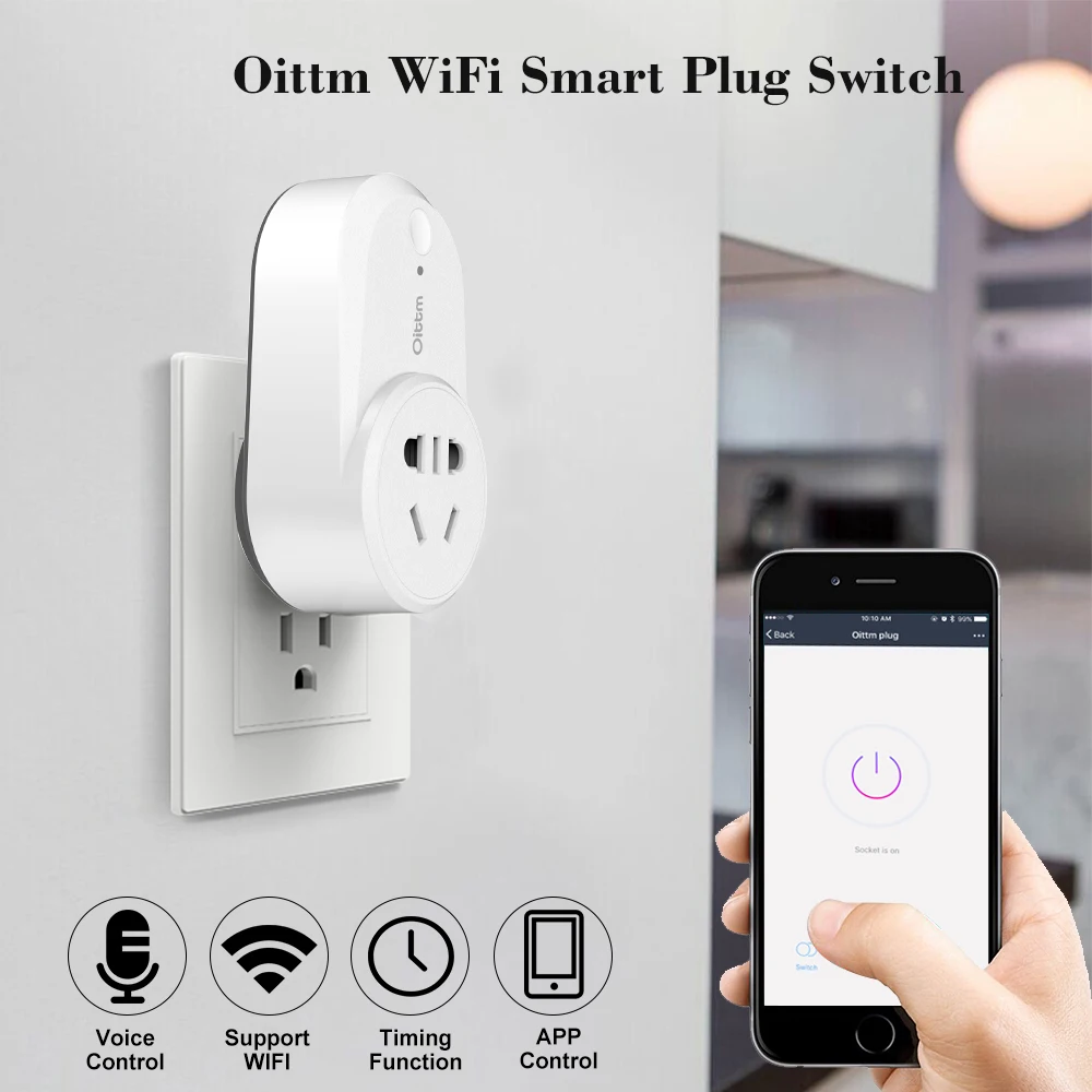 WiFi Smart Plug Wireless Timing Switch Outlet App Control from Anywhere Voice Control for Google