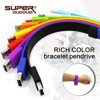 

Colorful Wristband Silicon 32gb pen drive 128gb 64gb big discount 16gb 8gb 4gb usb flash drive high speed pendrive free shipping
