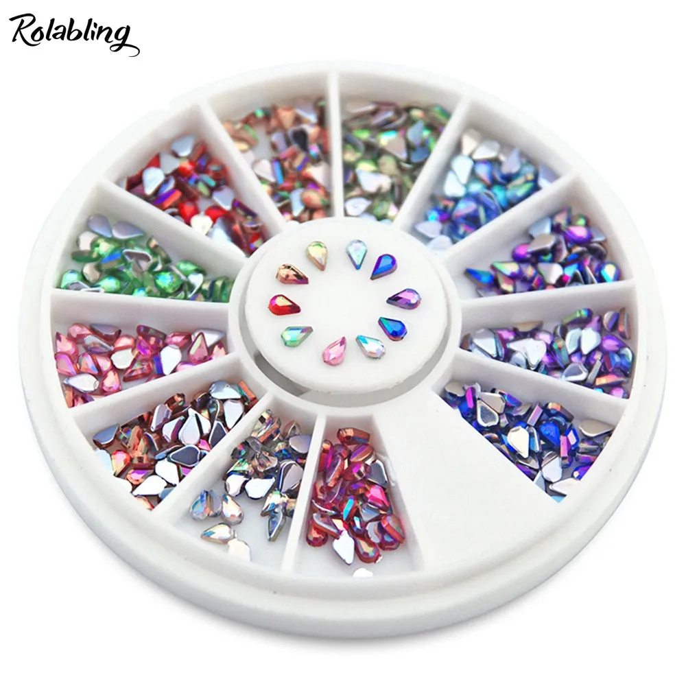 Украшения для ногтей Стразы сушеные цветы лист аксессуары для ногтей 3D дизайн аксессуары камни Кристаллы принадлежности для маникюра - Цвет: Drop Rhinestones