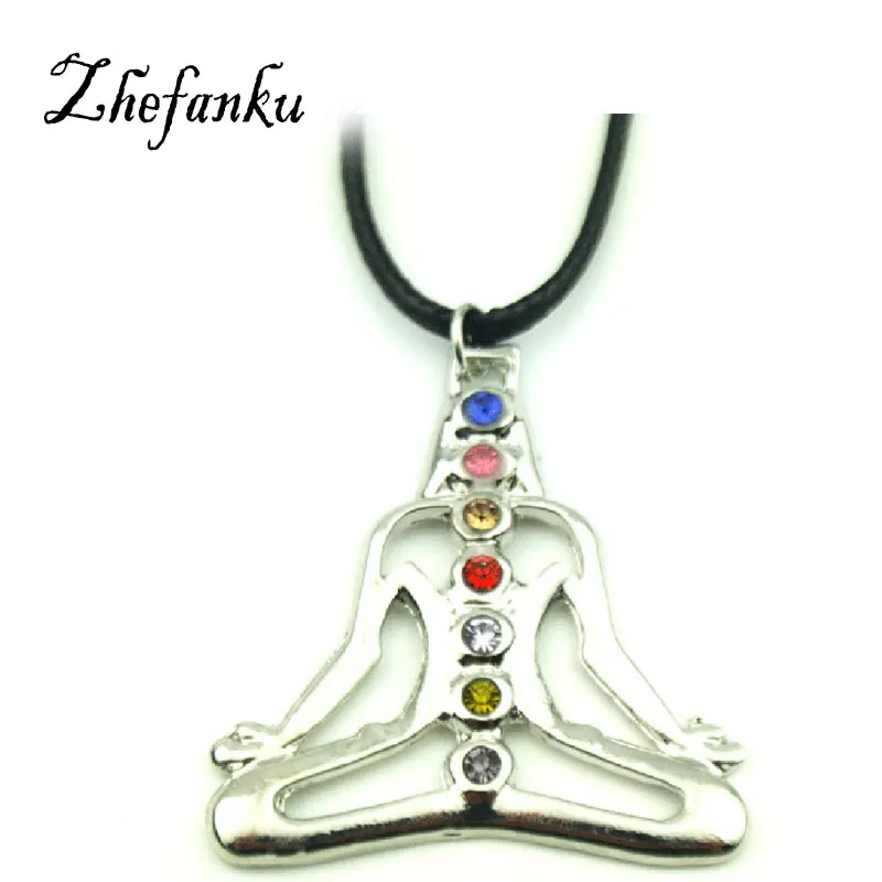 India Buddha Yoga Meditation Healing Chakra Mandala Stones And Crystals Rhinestone Necklace font b Jewelry b