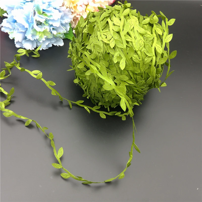 6 Meters/lot Silk Leaf-Shaped Handmake Artificial Leaves for Wedding Decoration DIY Wreath Gift Scrapbooking Craft Fake Flowers