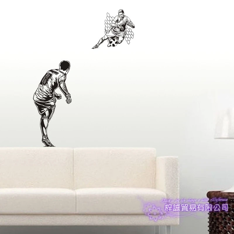 DCTAL Football Player Sticker Football Game Soccer Decal Helmets Kids Room Posters Vinyl Wall Decals F10