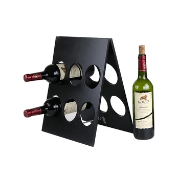 

Wooden Wine Rack Ornaments Handmade Crafts Home Kitchen Bar Accessories Decoration 6 bottle Black Wine Holder Storage Rack Gifts