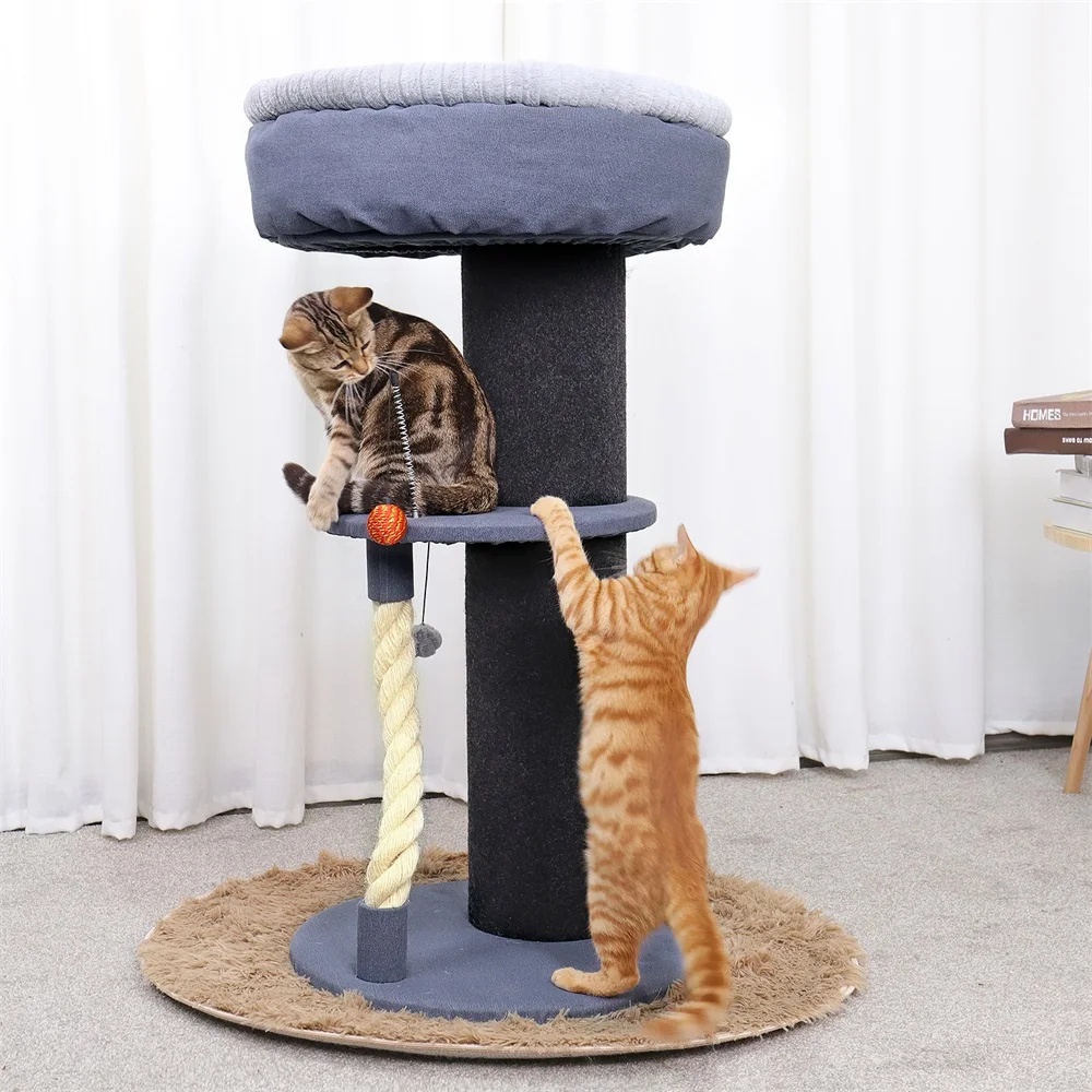 Быстрая доставка кошка мебель кэндо с кошкой спальные питомники гамаки серый Забавный котенок игрушка с лестницей Когтеточка для кошек