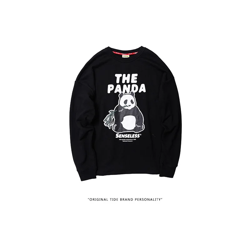 

Chinese Panda Print Long Sleeve Sweatshirts Men Hip Hop Hipster Pullover Hoodies Tracksuit Streetwear Fashoin Male Casual Tops