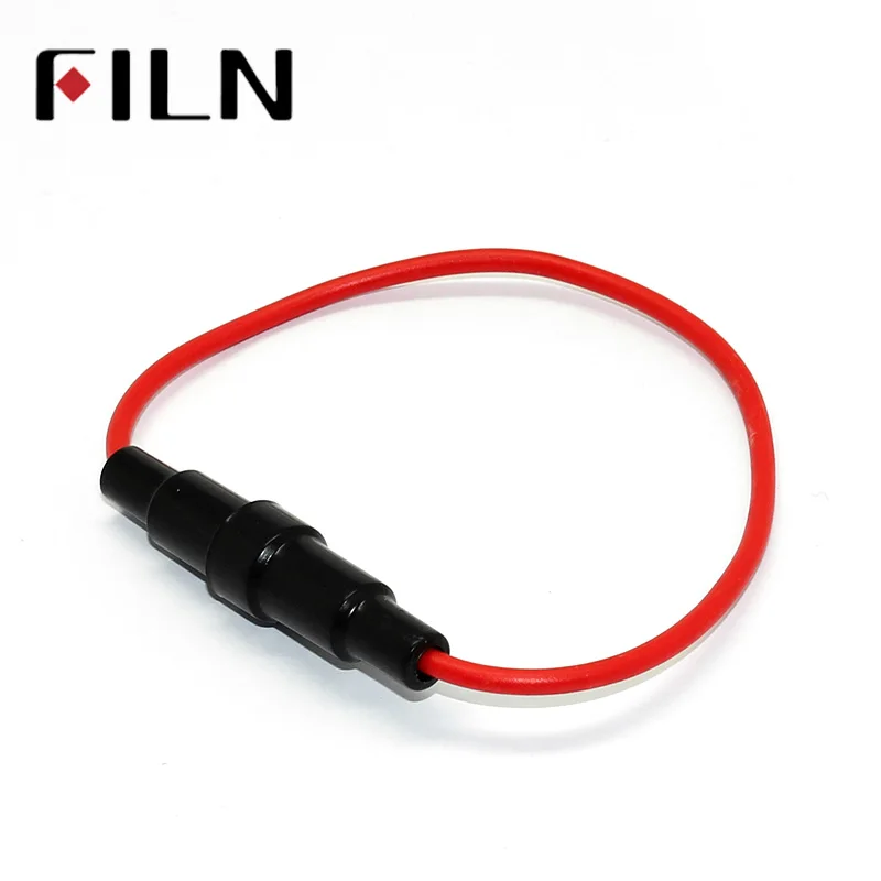 10pcs 520mm Glass fuse holder Screw Type 5X20mm with 22 AWG Wire Cable 250V Glass fuse tube fuse casing
