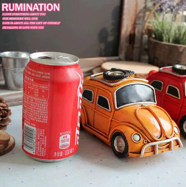 

Cafe Resin Crafts Money Saving Tank Retro Car Decoration Handcraft Ornaments Piggy Bank Gift for Friend