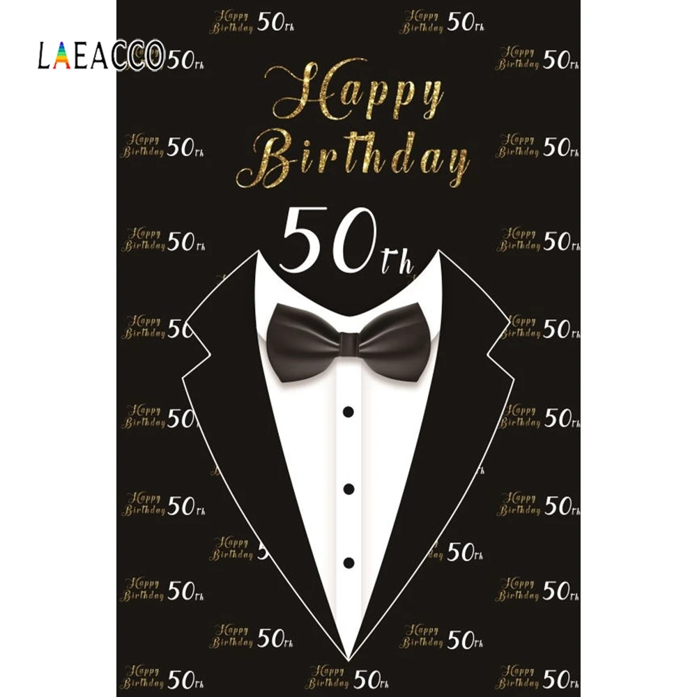 

Laeacco Tuxedo 50th Birthday Party Wallpapers Of Photographic Backgrounds Personalized Photography Backdrops For Photo Studio