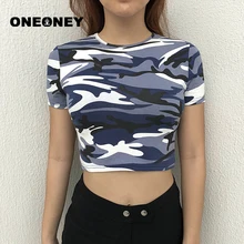 Топ Женская одежда камуфляжная спортивная рубашка Фитнес Рубашка с короткими рукавами Йога Рубашка Expose пупка с открытой спиной, винтажное укороченный, женственный Tumblr S-L