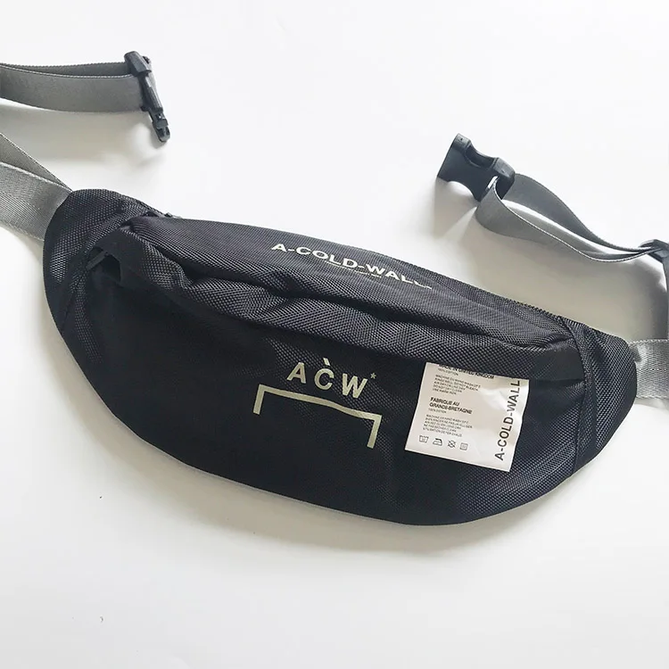 

Pillow A-COLD-WALL Waist bag black chest bag ACW men women cross shoulder bags hip hop streetwear kanye west cotton Waist Packs