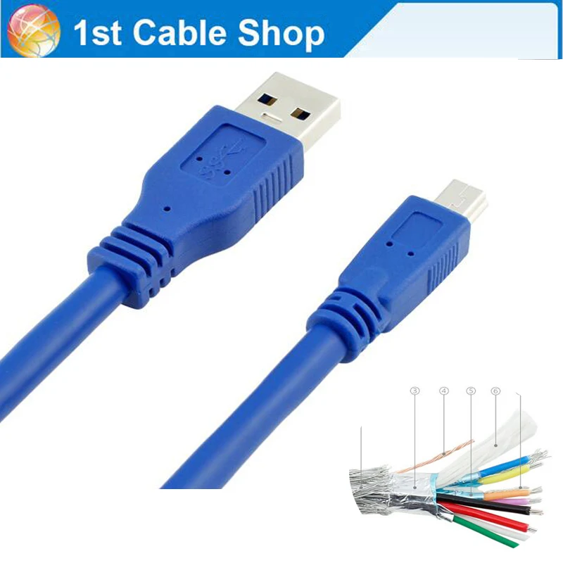 Best quality USB 3.0 A Male to Mini 10 Pin B Extension Cable USB 3.0 A
