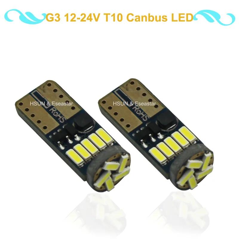 Eseastar 2xT10 15SMD 4014 led canbus без ошибок T10 W5W Светодиодная лампа для багажника купола