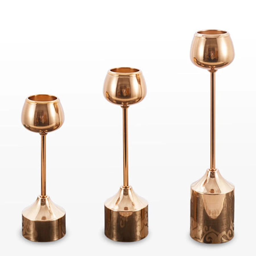

European Fashion Metal Wwo-Tone Candlestick Atmospheric Candle Holder Stand Wedding Center Candlestick Candlelight Dinner60A1116