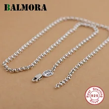 BALMORA 100% Pure 925 Joyas de Plata Cadenas Collares para Las Mujeres de Los Hombres Colgante de Accesorios Al Por Mayor de Bijoux JLWC60127