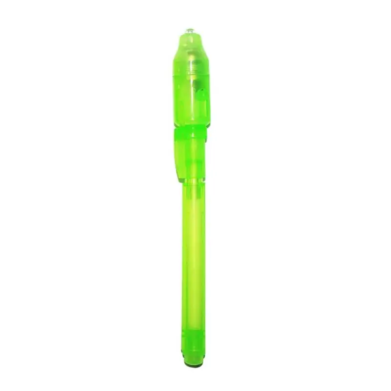 2 в 1 креативный волшебный светящийся светильник с большой головкой, ручка с УФ-чернилами для рисования, ручка с невидимыми чернилами для детей, обучение в письменной форме, обучающий светильник, игрушки - Цвет: Green