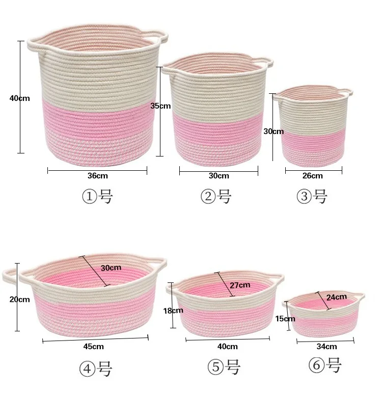 Ручная работа тканая хлопковая нить корзина для хранения с ручкой детские игрушки разное грязное белье корзины-органайзер корзина с крышкой для стирки корзина