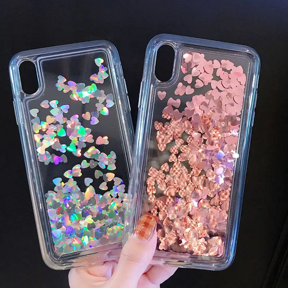 KISSCASE Блестящий зыбучий песок чехол для iphone 7 X XS MAX XR динамические жидкие