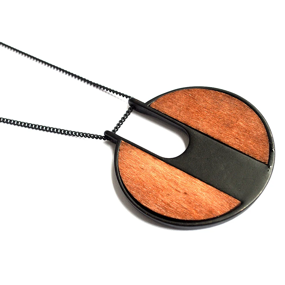 

JShine Brand Minimalist Vintage Wooden Jewelry Necklaces & Pendants 2017 New Long Round Necklace Women Accessories Bijoux Brand