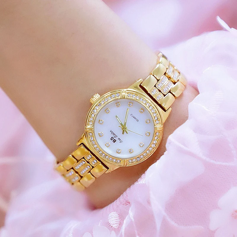 

2019 Rose Gold Women Watches Luxury Brand New Geneva Ladies Quartz Rhinestone wrist watches Clock Female Dress Relogio Feminino