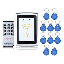 125KHz Waterproof RFID Metal Access Control without digital keypad button electric locks+10 Key Fobs for Door security System