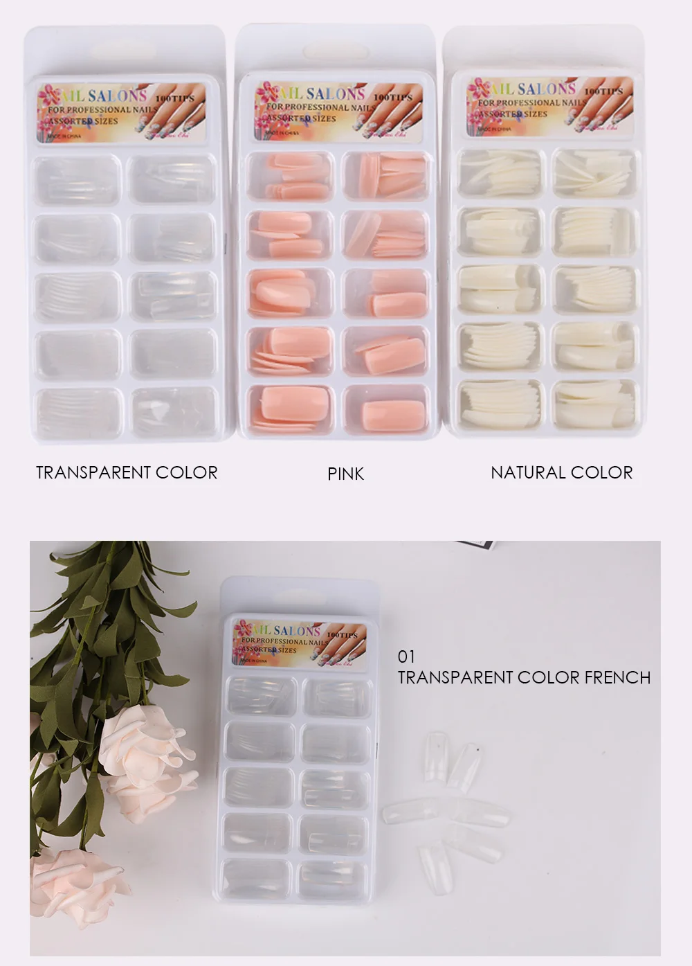 100 шт Натуральные Цветные французские накладные ногти прозрачные искусственные накладные ногти искусство акриловые маникюрные инструменты