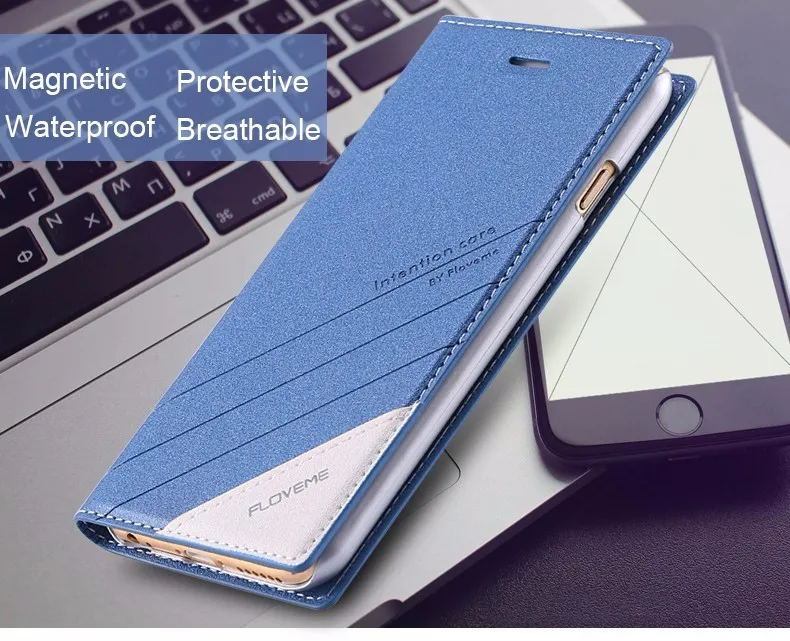FLOVEME Luxury Ultrathin Flip Leather Phone Case For Apple iPhone 7 4.7 inch Wallet Holster Back Cover Bag For iPhone 7 Plus 5 (3)