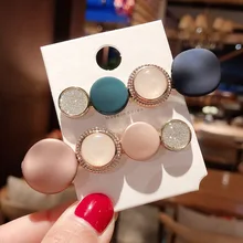 Винтажная Геометрическая круглая заколка для волос в стиле Харадзюку с кристаллами и жемчугом, романтическая простая Свадебная вечеринка, головные уборы, аксессуары для женщин