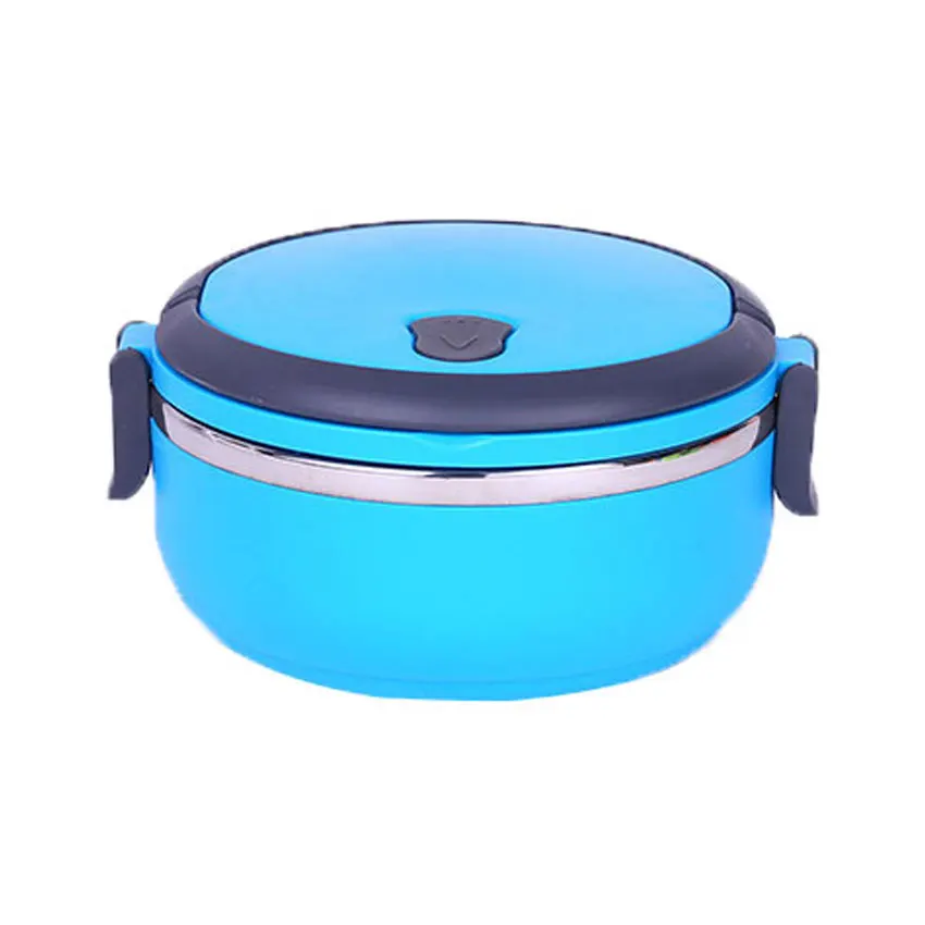 Stainless steel insulated lunch box bento round double layer student