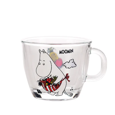 Moomin Новая мода мультфильм посуда для напитков младенцев стеклянный водный напиток Стакан Кружка прозрачная стеклянная ручка 210 мл стеклянная чашка безопасная Милая кружка - Цвет: A