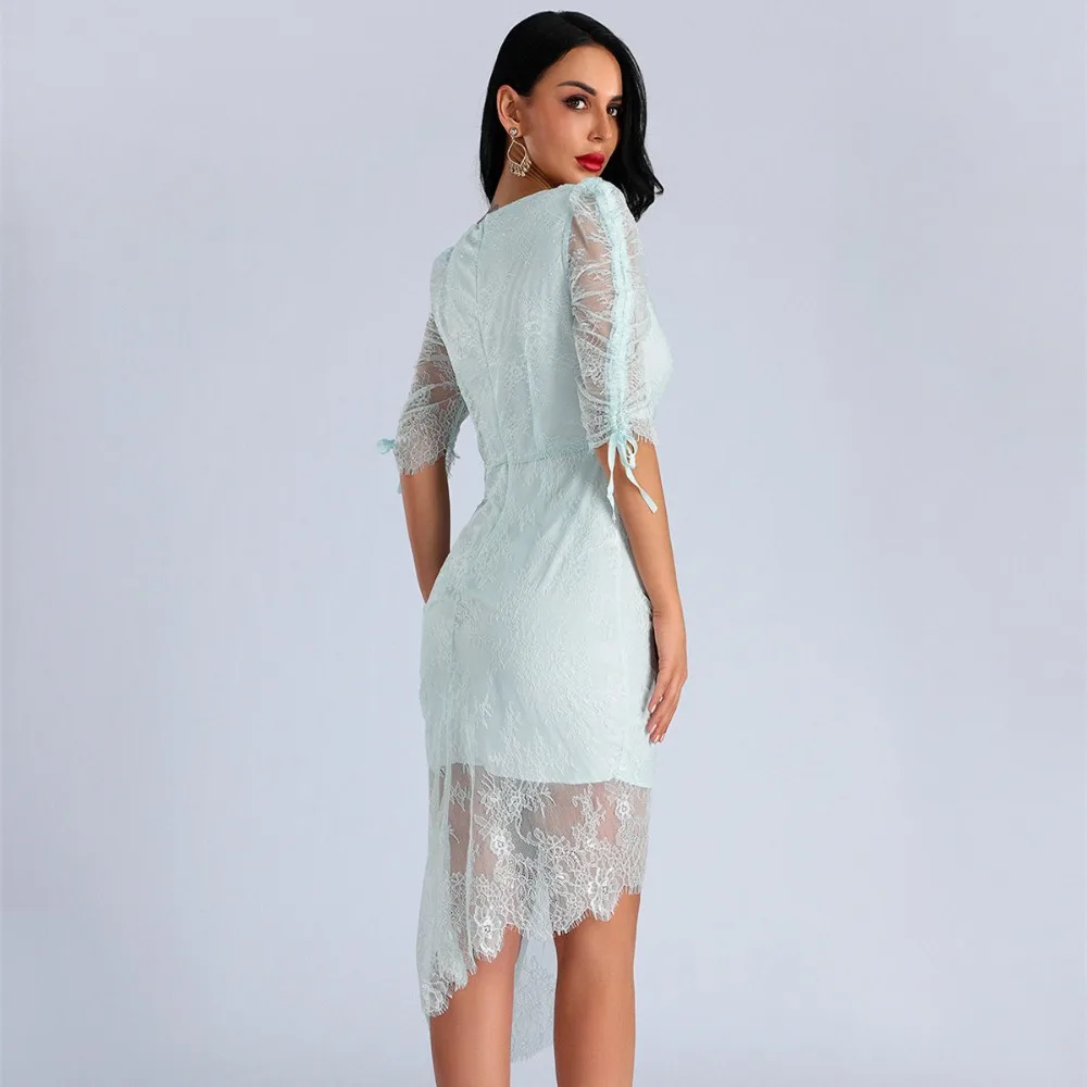 KLEEZY Bodycon летнее кружевное платье для женщин выдалбливают Vestido 2019 пикантные