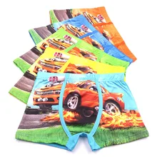 10 шт./партия, нижнее белье для маленьких мальчиков с мультяшным автомобилем, детские трусы-боксеры удобные трусы с 3D рисунком, трусы для мальчиков, От 3 до 11 лет