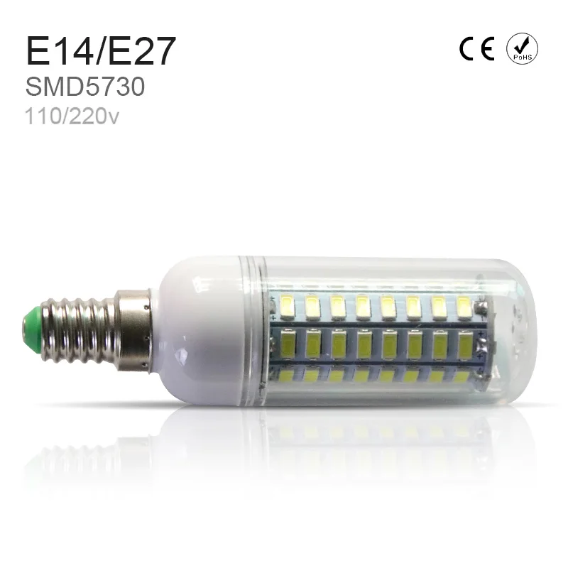 E14 светодиодный светильник Кукуруза лампы E27 5 Вт 7 12 15 18 20 5730SMD 24 36 48 56 69 72 s 220 В