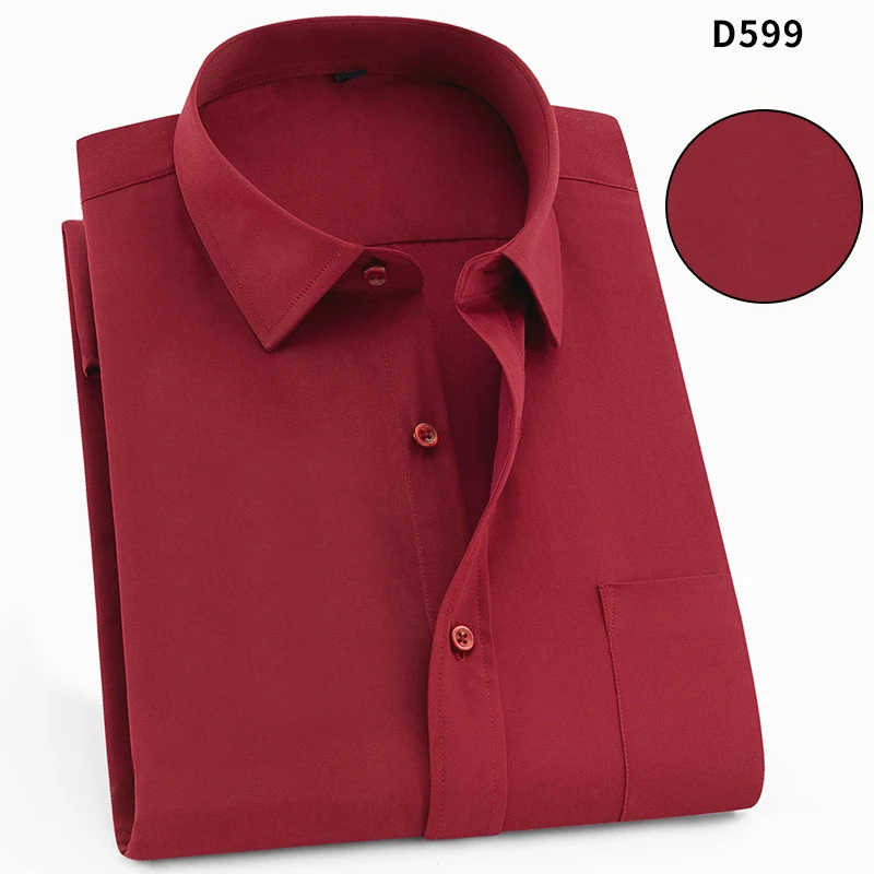 Большие размеры 8XL, мужские летние рубашки с коротким рукавом, деловые рубашки для мужчин, большие 7XL, легкая забота, светская Мужская одежда, карьера, 6XL, дышащая - Цвет: D599
