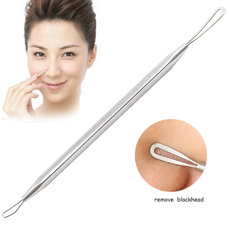 

1pc Double-headed Acne Needle Blackhead Pimple Remover Stainless Steel Face Care Tools Comedone Blemish Extractor Skin Cleaner