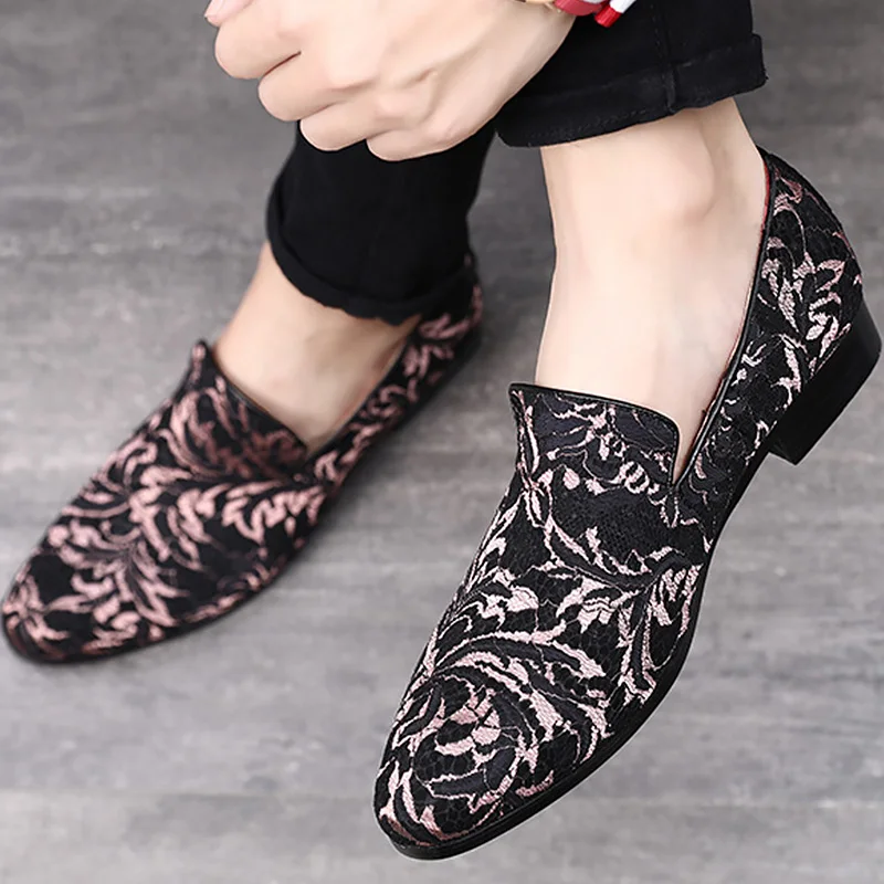 

Embroidery Mens casual shoes Plus size 11.5-15 Boating shoes for men Comfortable Non-slip Male social shoe Spring