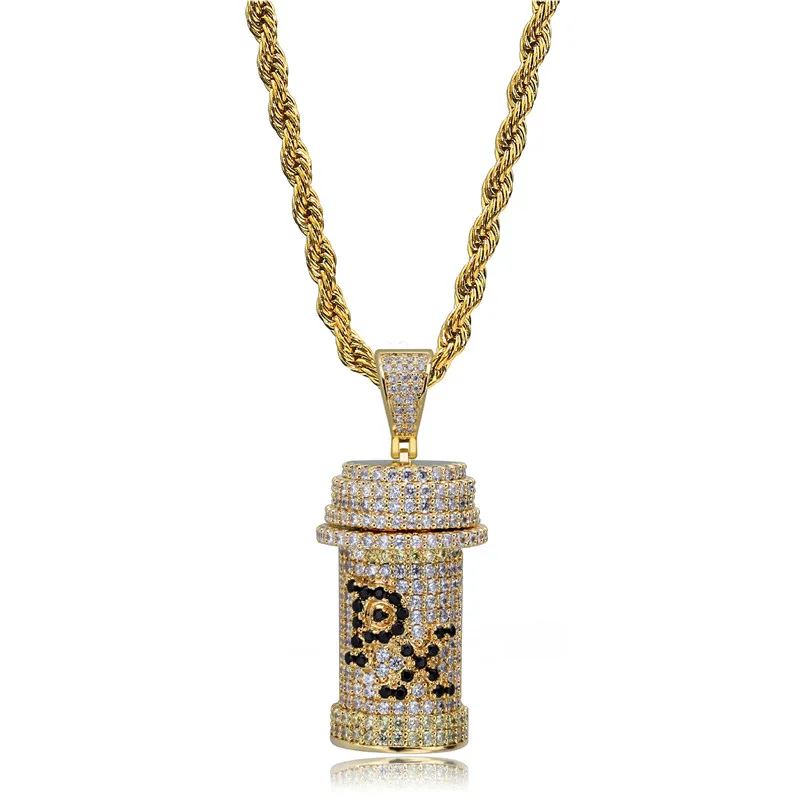Hip Hop Jewelry Poison Bottle PX Pendant Necklace New Arrival AAA Cubic Zirconia Iced Out Mens | Украшения и аксессуары