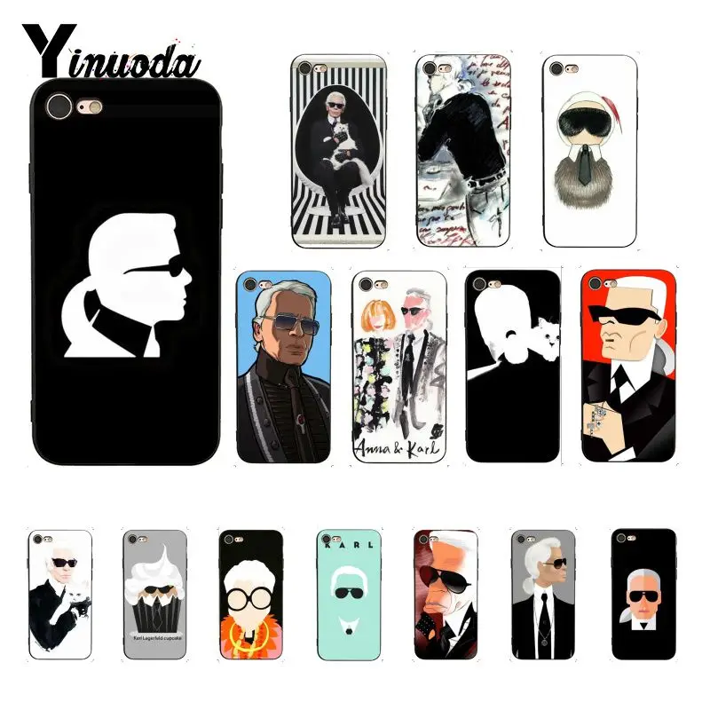 Yinuoda Drawing of Karl Lagerfeld Pattern TPU Soft Phone Case for iPhone 8 7 6 6S Plus X XS MAX 5 5S SE XR Fundas Capa
