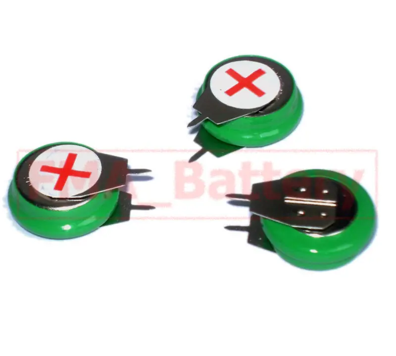 

3x Ni-MH Button Rechargeable Battery 2P tabs 1.2V 80MAH