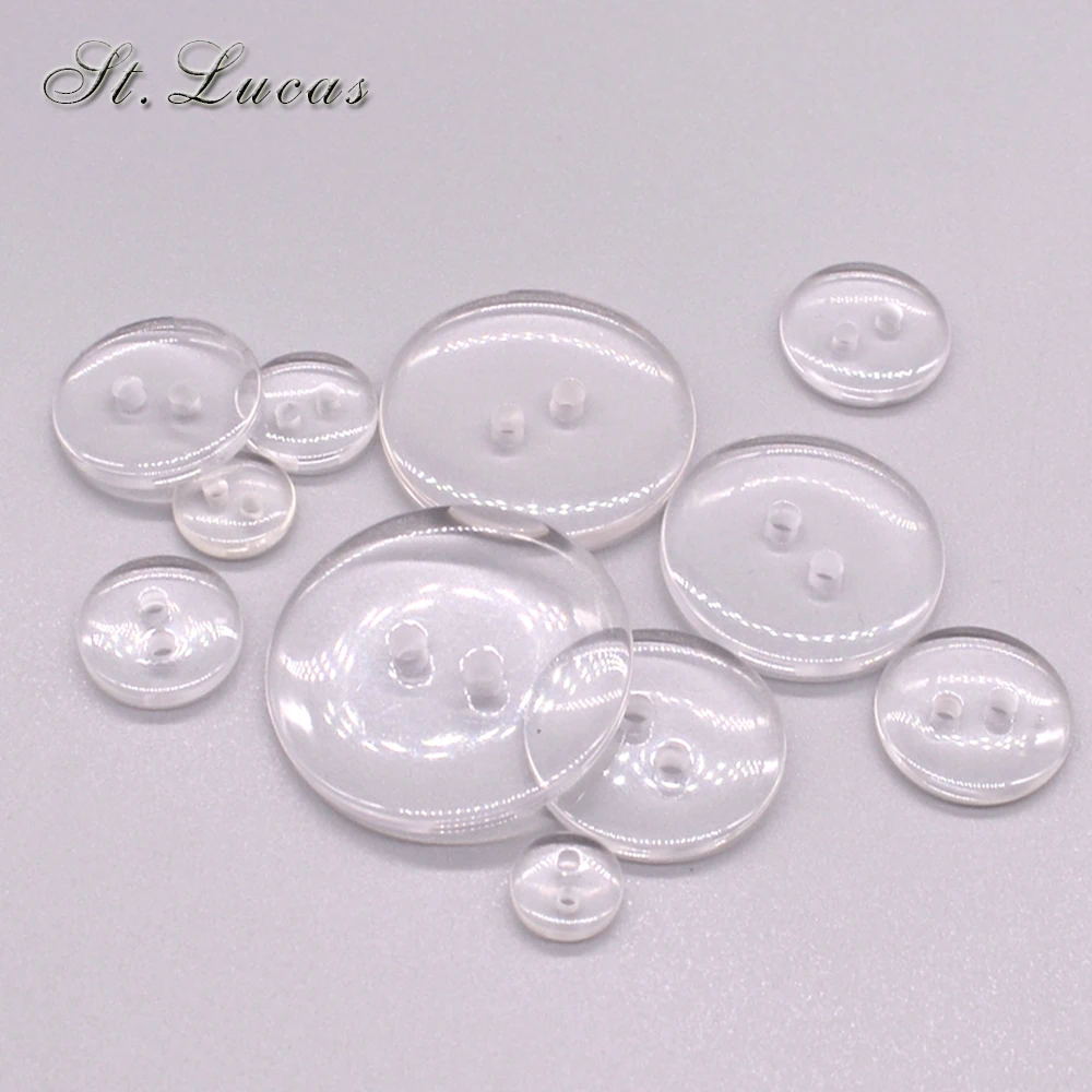 

New 30pcs/lot Sewing Buttons 2 hole Clear Shirt Decrative Button Sew Crafts small big transparent button Accessory Scrapbooking